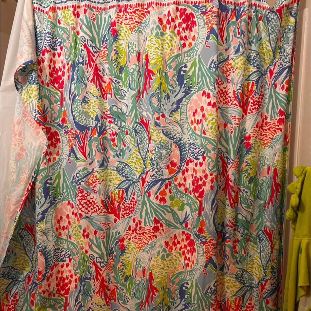 Lily Pulitzer shower curtain purchased at Pottery Barn